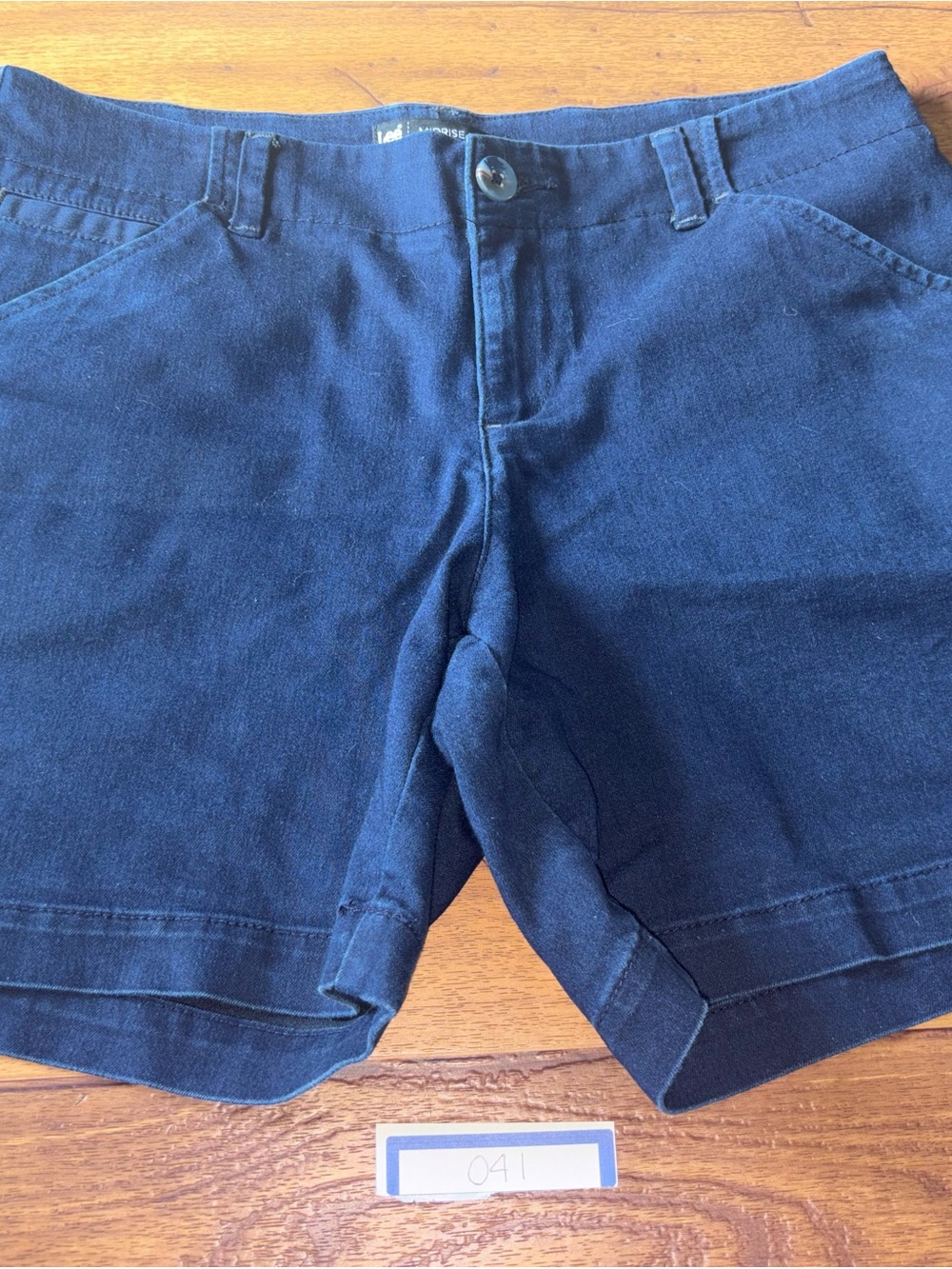 Lee Dark Wash Mid-Rise Shorts (Size 6)